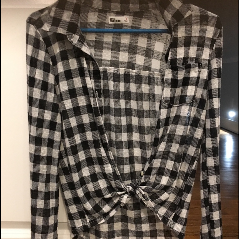 Girl’s Black and White button down.